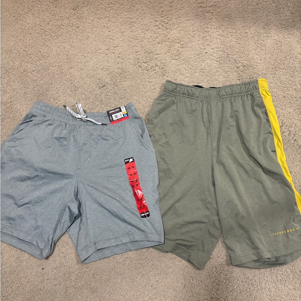 Gray and Olive Men's Shorts 🩳